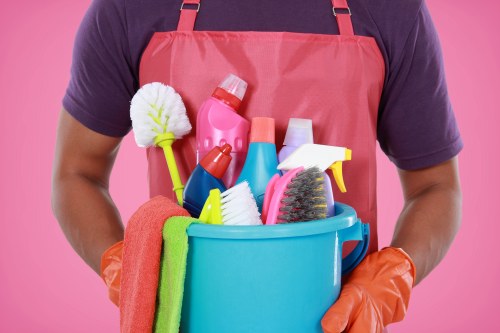 Turnover cleaning of a bathroom and kitchen in a short-let property