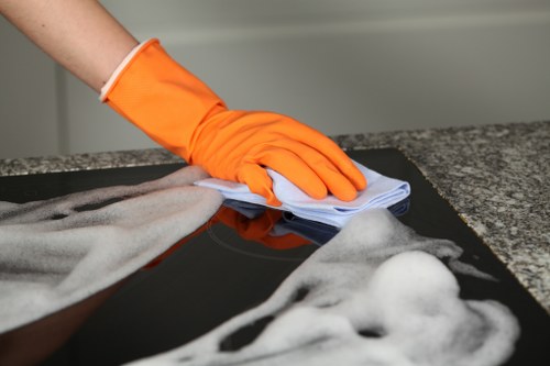 Professional steam carpet cleaning service in a Merton family home