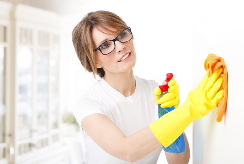 Local cleaning team handling a flat move-in clean in Merton with access challenges