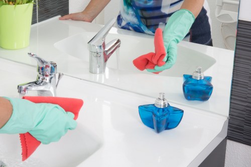 Professional cleaners working in a Merton property before occupancy