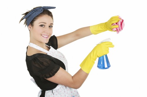 Shared stairwell and hallway cleaning in a Merton apartment block
